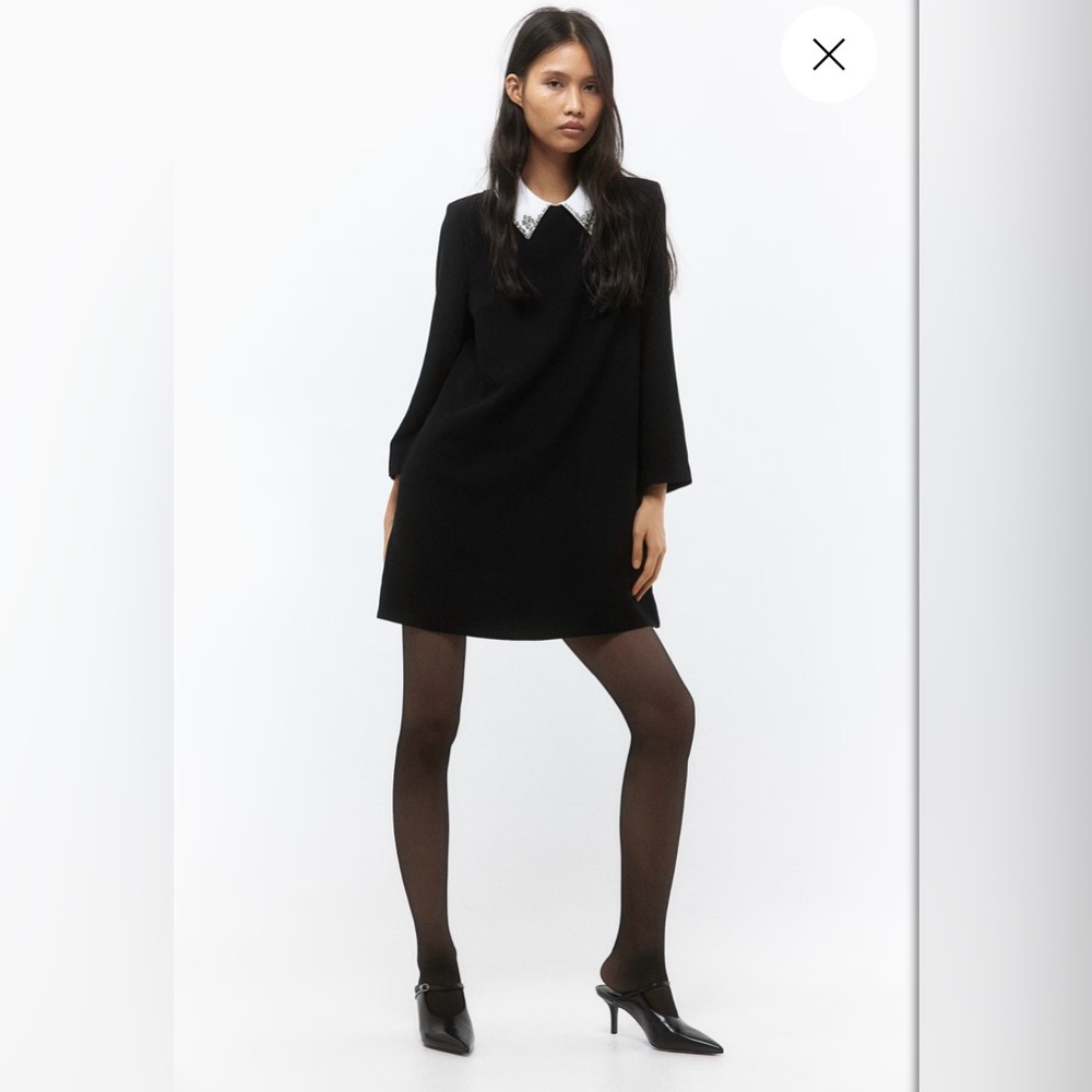 H&M Black Embellished Dress - XS